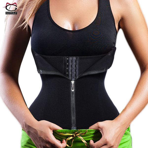 

wholesale- new style seamless hourglass zipper waist trainer corset for weight loss body shaper waist cincher slimming shapewear hook belt, Black;white