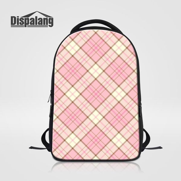 

pink plaid lapbackpack for teenage girls bookbags for college students women's outdoors rucksack mochilas travel knapsack bagpack rugta