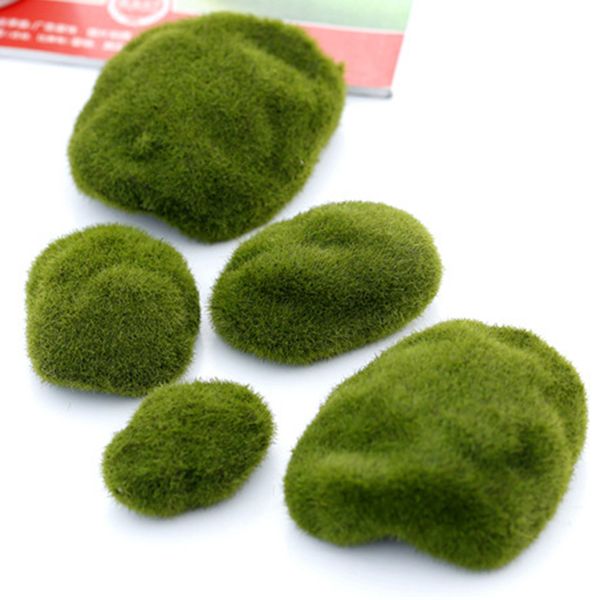 Atacado- 3 PCS Natural Verde Artificial Musgo Artesanato Decorativo Micro Paisagem Casa Ornamento Bonsoi Gnomos Suculentos Miniatura