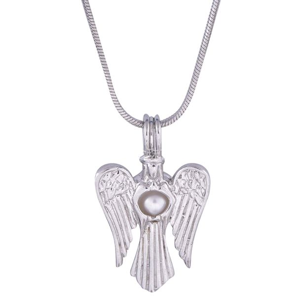 

fashion pearls cages pendants openwork angel wings opening floating cage lockets charms fit neckalces bracelets for jewelry making suppliers, Silver