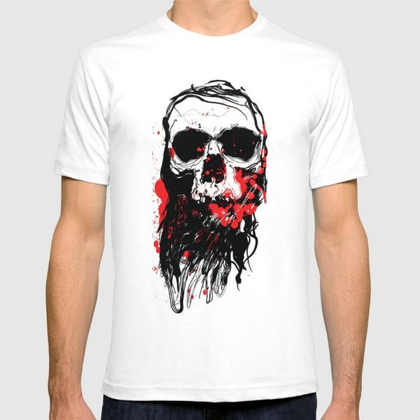 

skull 2020 new fashion man t-shirt cotton o neck mens short sleeve mens tshirt male tees wholesale, White;black