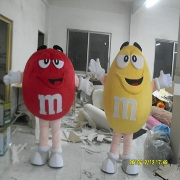 

m&m chocolate candy red mascot costume factory direct, Red;yellow