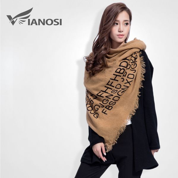

wholesale-[vianosi] fashion letter women letter thicken winter scarf female brand soft warm foulard shawl vs050, Blue;gray