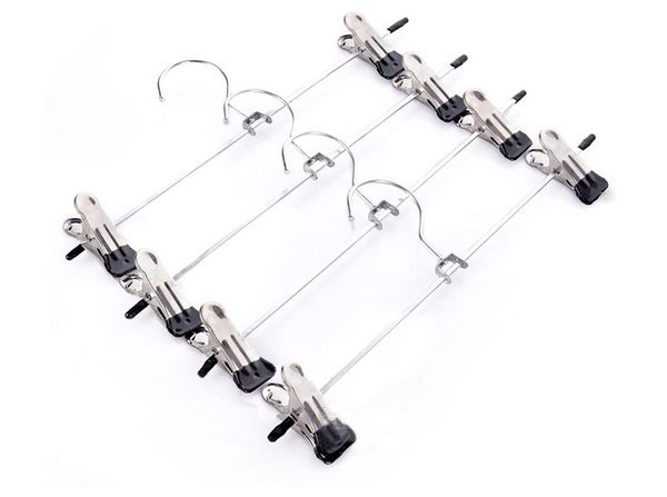

30cm metal hangers with clips black blue color hook rack for garments clothes pants skirt bottom wholesale