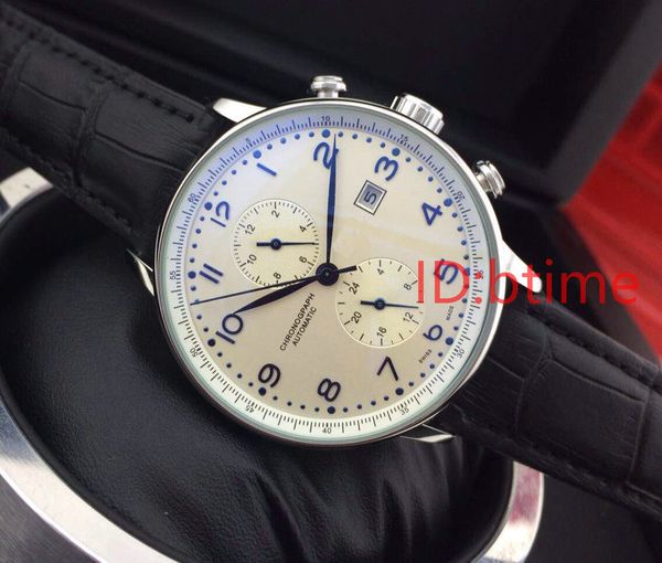 

2019 Black Leather Top Fashion Mechanical Mens Stainless Steel Gold Automatic Movement designer Watch mens Self-wind Watches wristwatches