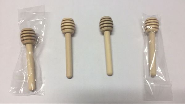 

8cm mini wooden honey dippers spoon muddler stirring rod wedding favors kitchen gift opp package