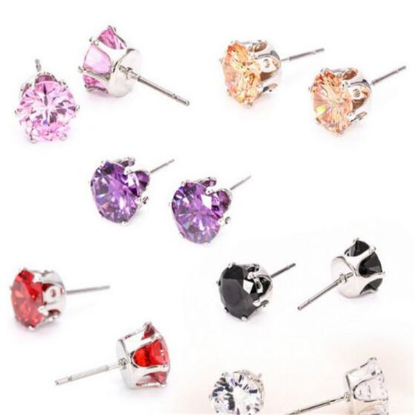 

Earings for Woman Gemstone Crystal Stud Earrings DHL Jewellery Gift Korean Fashion Jewelry 925 Silver 18K Gold Plated Zircon Stud Earrings