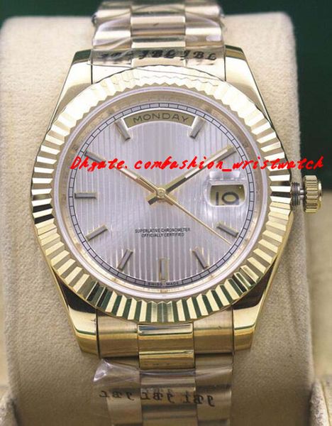 

luxury watches gold 40mm 228235 stripe white dial automatic fashion brand men's watch wristwatch, Slivery;brown