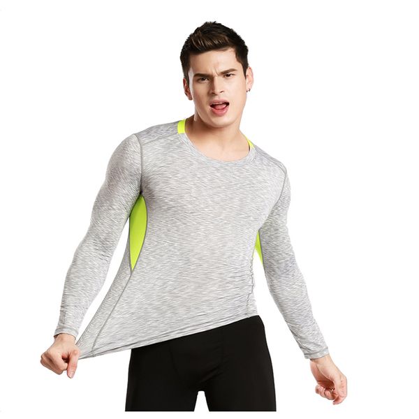 

the new sports tights elastic compression running fitness clothes men's quick-sleeved long-sleeved t-shirt