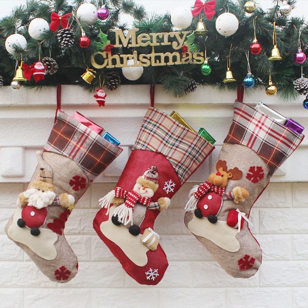 

christmas socks santa claus snowman gift bags christmas decorations happy new year decorations merry christmas decorations