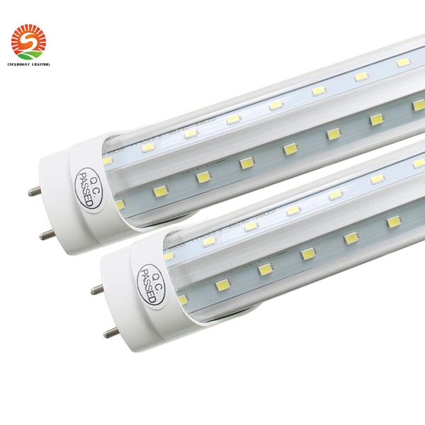 

T8 LED Tube Light g13 2 pin 8ft 6FT 5FT 4FT 1.2M-2.4m LED V Shape Double Glow Light For cooler door AC85-265 led lighting fluorescent lamp