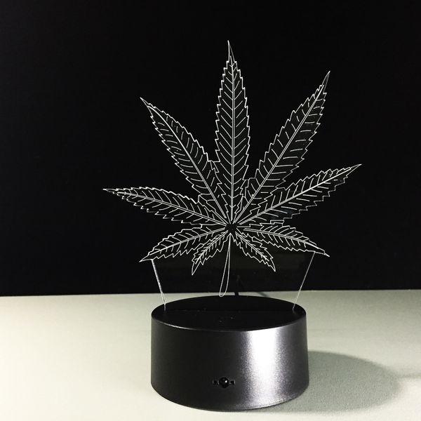 

leaf 5th dropshipping rgb 3d night light 7 button colorful usb powered lamp battery gift illusion bin touch led box kdpck