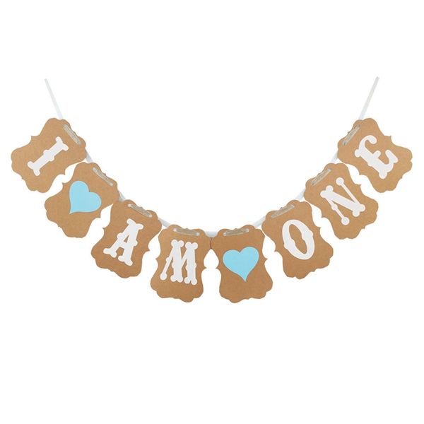 

i am one bunting banner baby boy girl 1st birthday party pink cute decoration ing