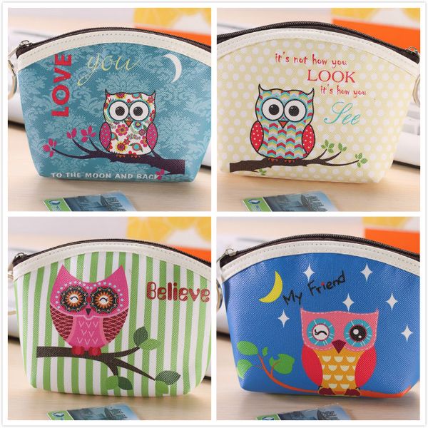

coin bags 3d printing owl pattern coin bags coin holders gift wallets ladies & girls gifts, Red;black