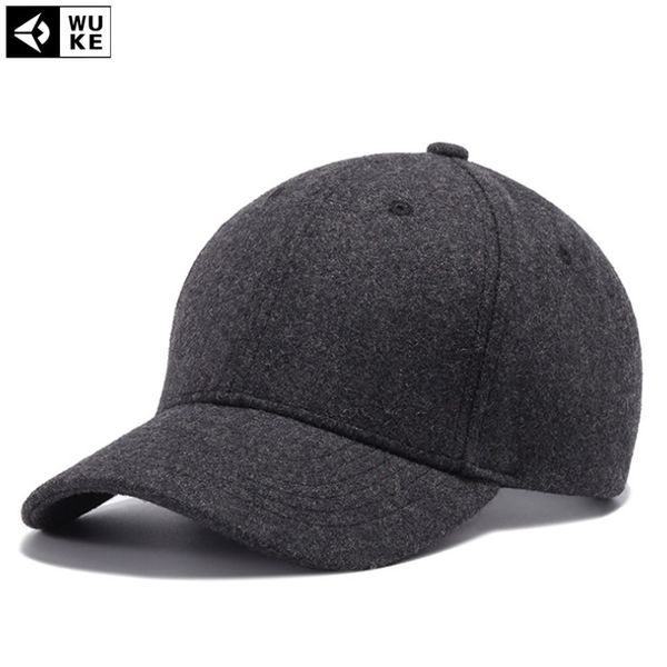 

wholesale- [wuke] 2017 black gray wool baseball cap men snapback hats bone cap z-5276, Blue;gray