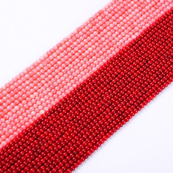 

1уп / лот 3-3.5 мм высокое качество круглый натуральный красный розовый коралловые бусины свободные распорку бусины DIY браслет ожерелье ювелирных изделий
