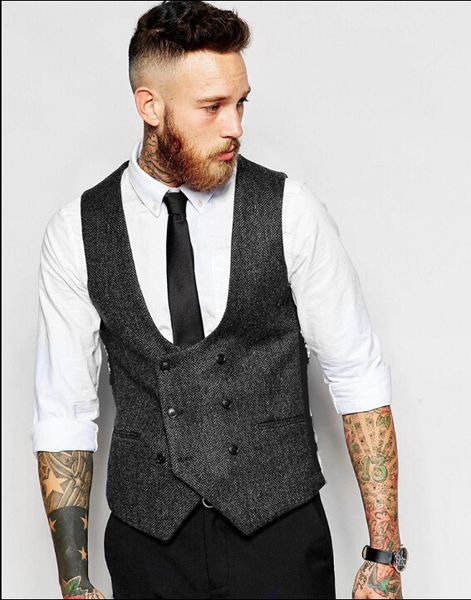 

double men breasted fit solid color slim clothing size plus vintage s-4xl vest wholesale- men blazer vest brand fashion vests a2672 ukbop, Black