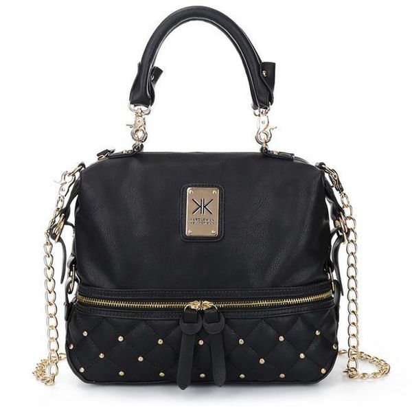 

wholesale bucket bags kollection chain shoulder kk designer brand bag bag handbags women rivet fashion kardashian gold fashion messenge nnwd, Red;black