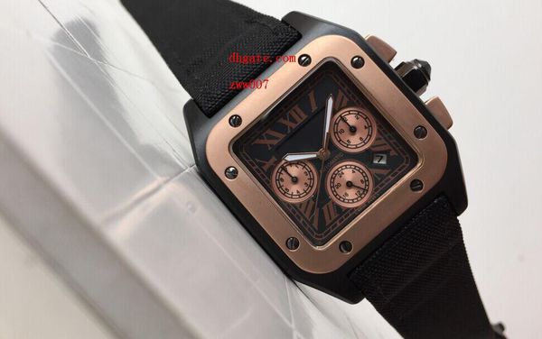 

Factory upplier aaa luxury new ell 100 xl black carbon 18k pink gold automatic mechanical men 039 watch port date wri twatche