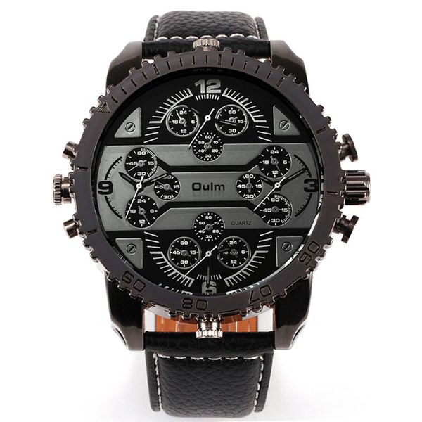 

new arrival oulm radium four movement domineering outdoor watch market form the european and american hip hop punk wristwatch ing, Slivery;brown