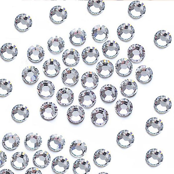 

Оптово-Shining 1000PCS Non Hotfix Glass Rhinestones Clear Crystal для 3D-украшения для ногтей Flatback Strass Stone Silver