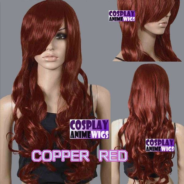 

80cm copper red heat styleable curly long cosplay wigs 967_350, Golden;white