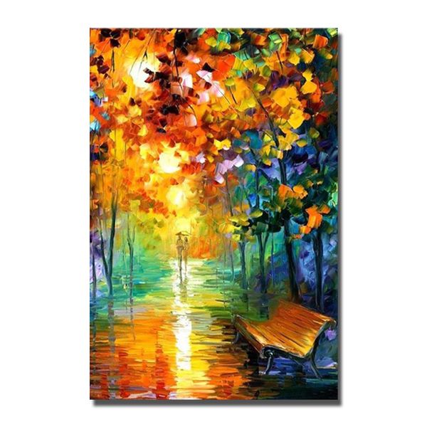 2019 Hand Made Bright Color Night View Painting Modern Home Decor Wall Pictures On Canvas No Framed Painting From Dafenoilpaintingyeah 22 22