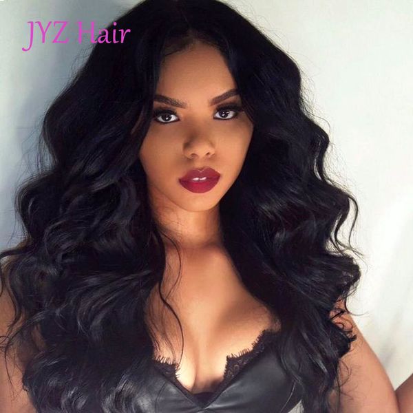 

2017 new fashion loose wave human hair full lace wig brazilian malaysian virgin hair lace front wig glueless loose wave wigs, Black;brown
