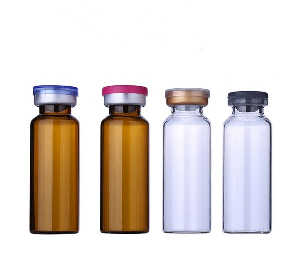 500 x 20 ml transparente pharmazeutische Glasflaschen mit Flip-Off-Verschluss, 20 ml klare Medikamentenflaschen, 2/3 Unzen Glasserumfläschchen