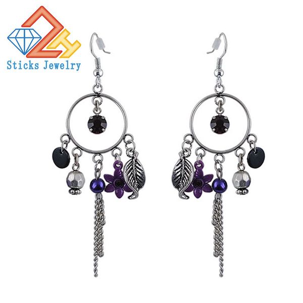 

vantage dangle earrings eco-friendly material retro earrings ing, Silver