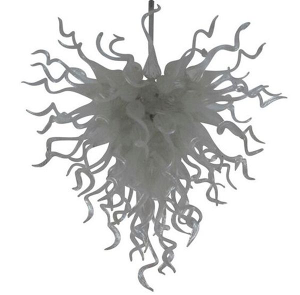 Hand Blown Glass Hanging Chandelier Led Bulbs White Color Murano Pendant Lighting Modern Home Design Fixture Ceiling Light Shades