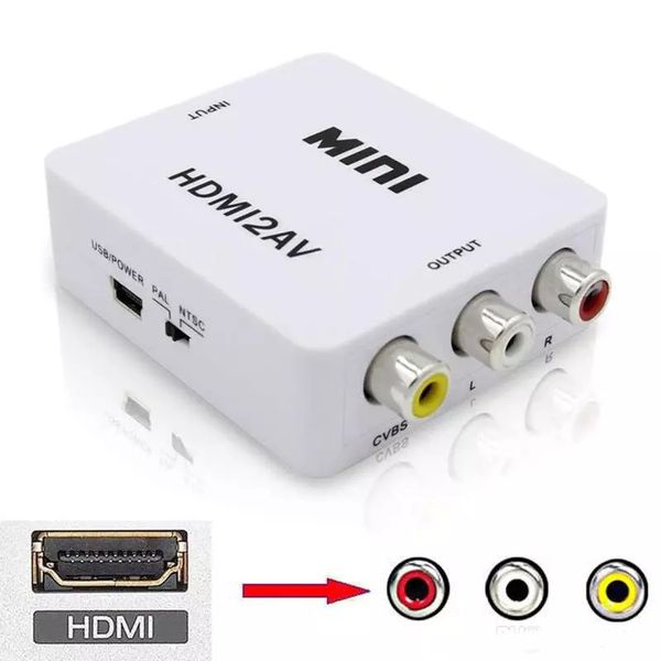 

1080p hdmi к av конвертер rca cvbs аудио видео адаптер для hdtv 165 чип mini hdmi2av 50 шт. dhl бесплатная доставка om-cd8