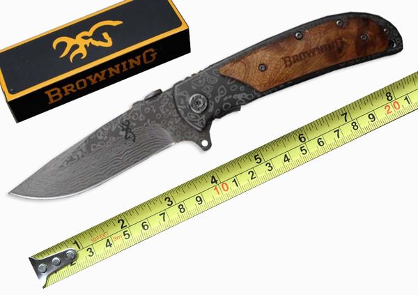 

Rescue knives Browning 338 Folding Knife Stainless Steel Damascus Tattoo Kageki Handle Camping Knife Pocket 440C 57HRC B216Q