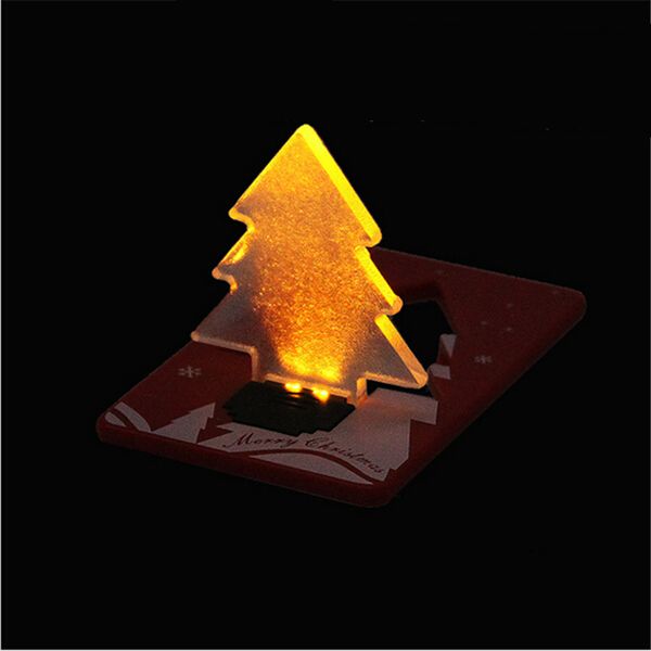 

новый год новогоднее украшение карманный складной xmas tree shape led night light кредитной карты нежный привело карты карманный свет