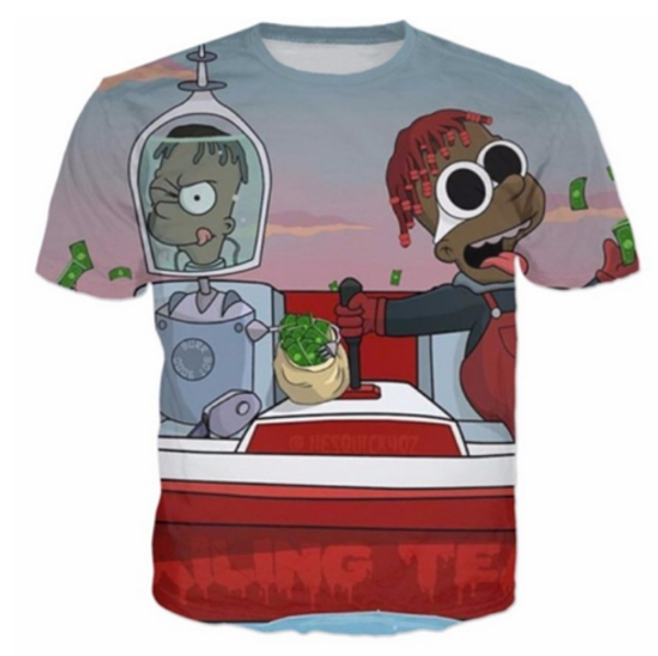 

новые моды мужские / женские lil yachty berberryperry летний стиль смешные 3d печати случайные футболки топы плюс размер aa165, White;black