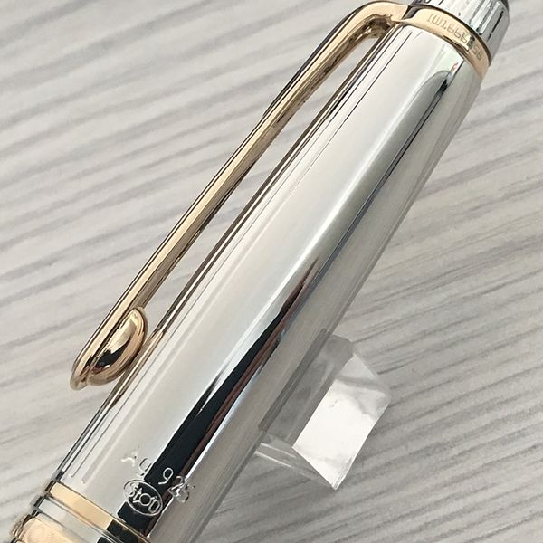 

grade mt pen meister silver lines metal ballpoint/rollerball pen ag925 stationary supplies monte metal pen with serial numbers, Blue;orange