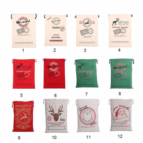 

beautiful christmas gift bags large organic heavy canvas bag santa sack drawstring bag with reindeers santa claus sack bags for kids