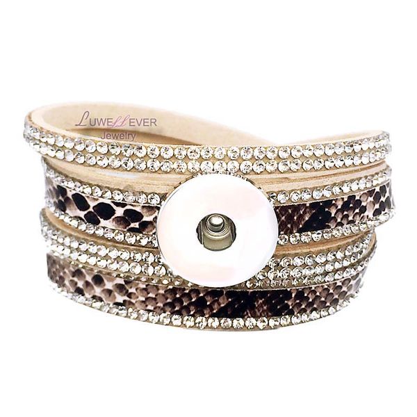 

035 rhinestones velvet leather retro fashion bracelet 18mm snap button interchangeable charm jewelry for women 39cm, Golden;silver