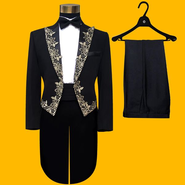 

wholesale- 2017 new arrival black wedding tuxedo suits fashion mens slim embroidery tuxedo medieval prince formal tuxedo gentleman jackets, White;black