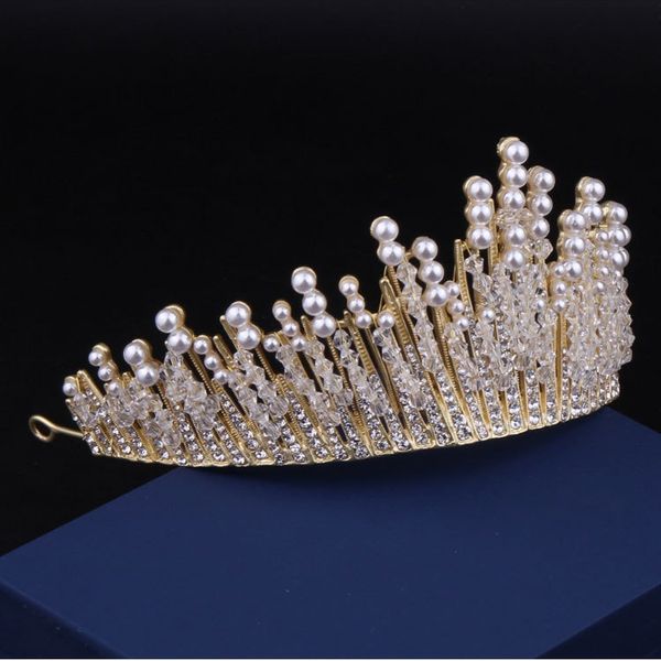 Kronen Tiaras Perlenkrone Kopfschmuck für Hochzeit Hochzeit Kopfschmuck Kopfschmuck für Braut Kleid Kopfschmuck Zubehör Party accesso308U