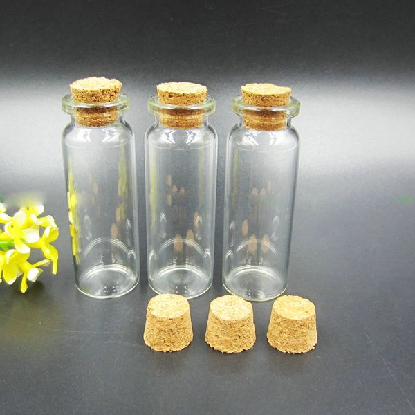 Prezzo all'ingrosso 15ML Bottiglia di vetro dei desideri Bottiglia alla deriva 0.5OZ con tappo in legno Mini bottiglia di vetro Contenitore di vetro di spedizione gratuita