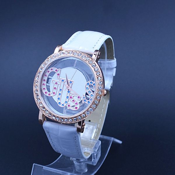 

Fashion Brand women's Girl crystal style dial leather strap quartz watch GS02