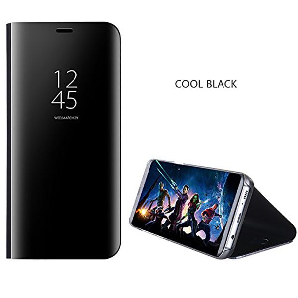 

2017 electroplated mirror flip cases for samsung galaxy note8 note 8 protector shell view window clear pc electroplated case filp fold cover