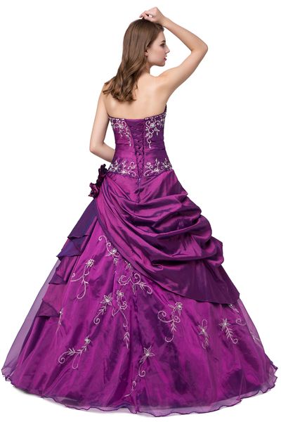 New Elegant Stock Viola Royal Blue Ball Gown Abiti Quinceanera 2017 Cristalli con perline Sweet 16 Abiti per 15 anni Debuttante G297Q