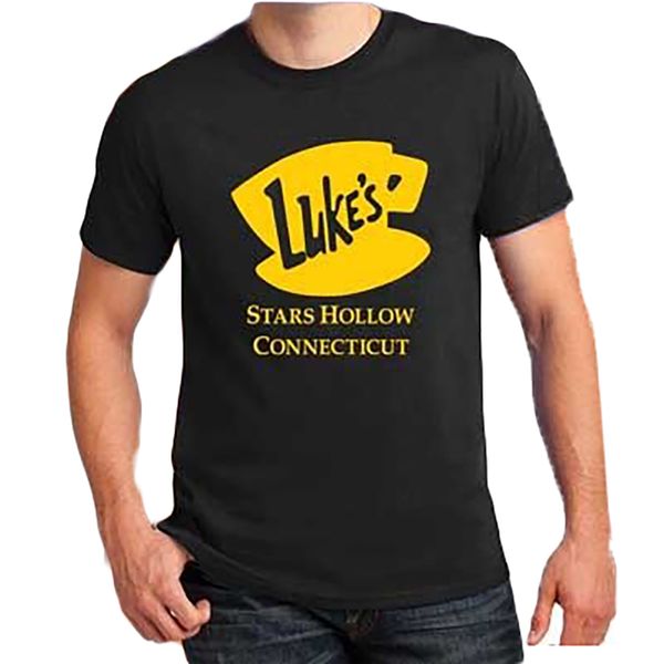 

wholesale- letter gilmore girls luke ' s printing men short sleeve men women t shirt 95% polyester/ 5% spandex, White