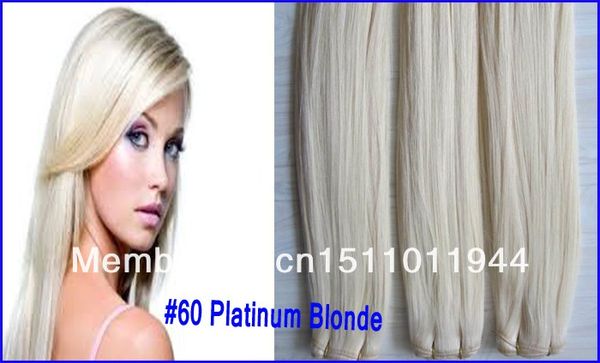 

#60 platinum blonde 1pcs/lot straight brazilian remy hair weave bundles,7a grade unprocessed virgin brazilian hair, Black