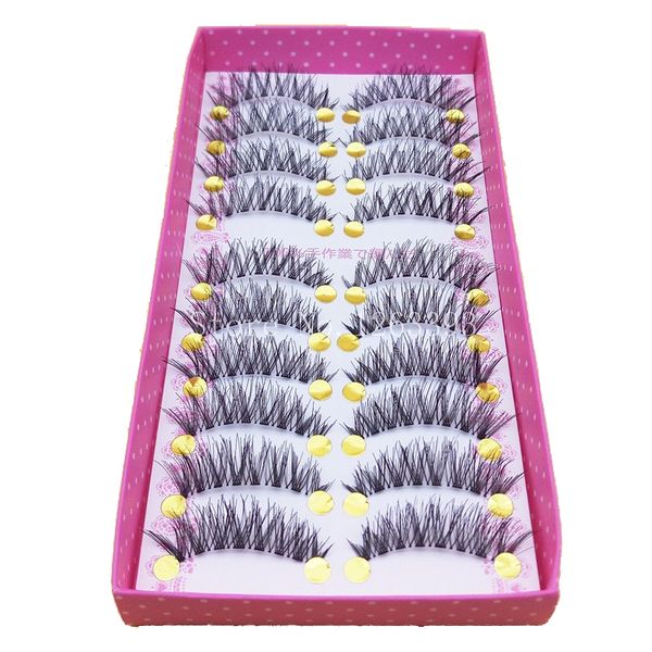 

new makeup false eyelashes eyelash 1 box 10 pairs of false eyelashes naturally thick stage cross false eyelashes smoky makeup