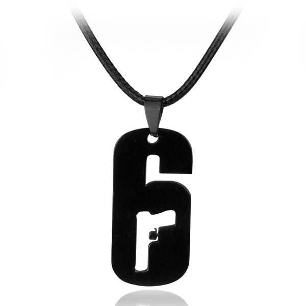 

wholesale- game tom clancy's rainbow six: siege ps4 new pendant necklace dog tag high quality necklace with rope chain, Silver