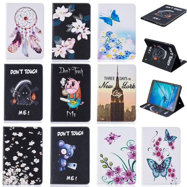 

tablet case for samsung galaxy tab s2 9.7 t810 t815 cover wallet stand leather case with card slots painting butterfly tower
