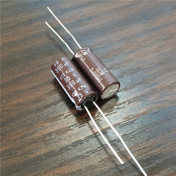 

wholesale- 10pcs 390uf 35v nippon ncc kzh series 8x20mm low z long life 35v390uf aluminum electrolytic capacitor